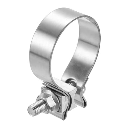 HARFINGTON 410 Stainless Steel Exhaust Clamp 2.36" Butt Joint Narrow Band Muffler Seal Exhaust Narrow Lap Butt Clamps for Pipes Muffler Converters System Repair, Silver - size: Range 60-68 mm, Band Width 22mm