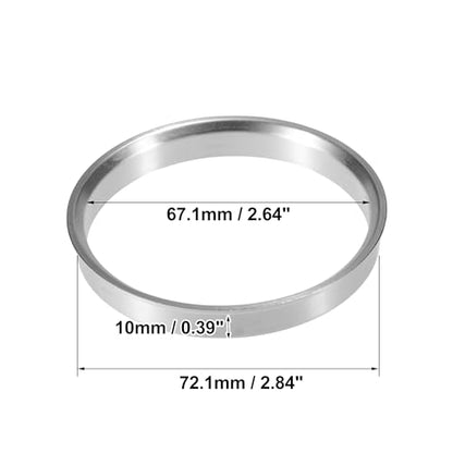 X AUTOHAUX 4pcs OD 72.1mm to ID 67.1mm Aluminum Alloy Hub Centric Rings - size: 72.1mm ID to 67.1mm OD