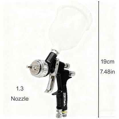 TE20 HVLP Air Spray Gun 1.3mm Nozzles, Car Paint Gun Sprayer,Forged Body, Anodised Finish，Paint Gun for Varnish and Top Coat, with Paint Sprayer Accessories (Black（Plum Blossom Nozzle）) - style: Black（Plum Blossom Nozzle）