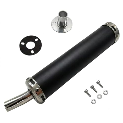 BADASS SHARKS 2-Stroke Exhaust Muffler 22mm 50cc-150cc - color: Dark black