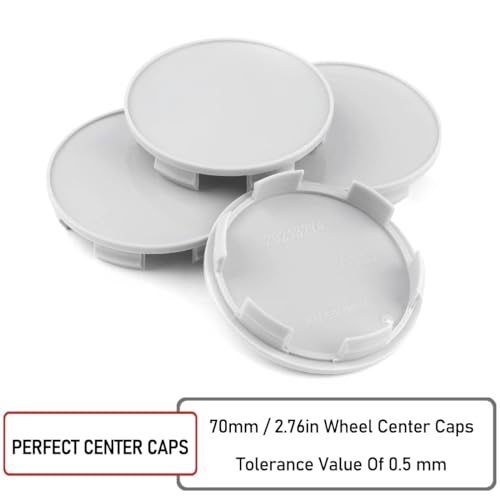 RTrhinoTuning 4pcs 70mm/64mm Wheel Center Caps Compatible with Element/Odyssey Alloy 5 Spoke Accord/CR-V Wheel OD:70mm/2.76",ID: 64mm/2.52" Rim Cap Gray Base - color: Gray