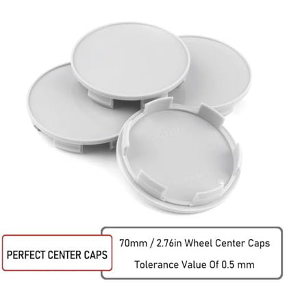 RTrhinoTuning 4pcs 70mm/64mm Wheel Center Caps Compatible with Element/Odyssey Alloy 5 Spoke Accord/CR-V Wheel OD:70mm/2.76",ID: 64mm/2.52" Rim Cap Gray Base - color: Gray
