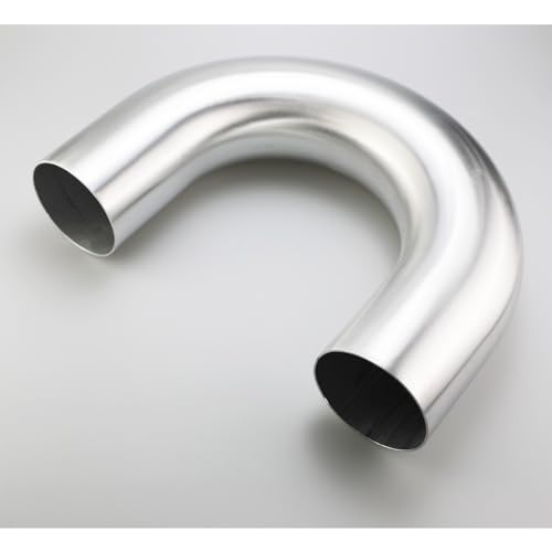 102mm (4") OD 180 Degree Elbow 4 Inch Aluminum Intercooler Pipe Air Intake Tube, 1D Radius, Center to Center Distance 8" (203mm), Brushed Finish - color: 180 Degree, size: OD 4" (102mm)