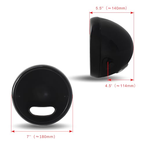 7" Motorcycle Headlight Housing, Headlamp Bucket Shell - size: 7‘’