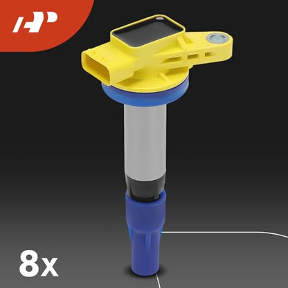 A-Premium Ignition Coil Pack and Iridium Spark Plugs - color: Yellow