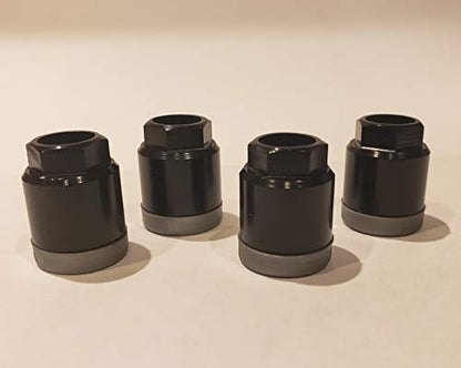 Muzzys Set of 4 Universal Black and Silver TPMS Sensor Air Valve Stem Mounting Nuts Replaces Schrader 20002 20003 20004 20031 20032 Dill 1100k 7020k 2030k Fits Most Vehicles that USE A TPMS NUT!