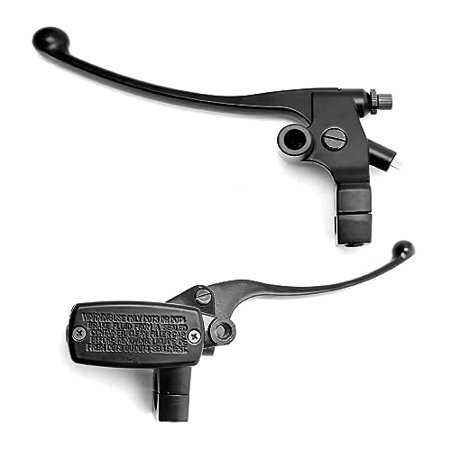 MDEOOSKY Motorcycle Brake Master Cylinder Clutch Lever 1" (25mm) Left & Right Brake Clutch Master Cylinder Replacement for Honda Kawasaki Suzuki Yamaha (Black)