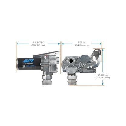 GPI - M-150 Series Fuel Transfer Pump, Manual Shut-Off Unleaded Nozzle, 15 GPM, 12 Volt (110000-99) - style: Manual Nozzle, Spin Collar