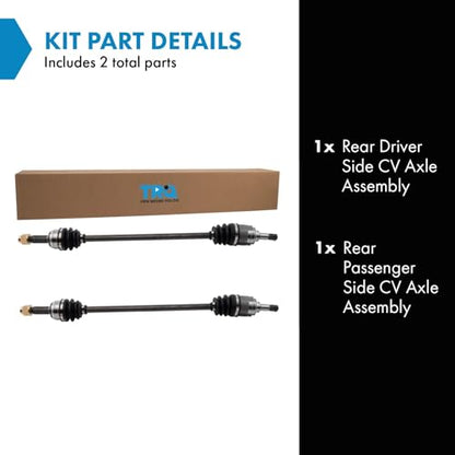 TRQ Rear Driver and Passenger Side CV Axle Assembly Set 2 Piece - style: CSA32954