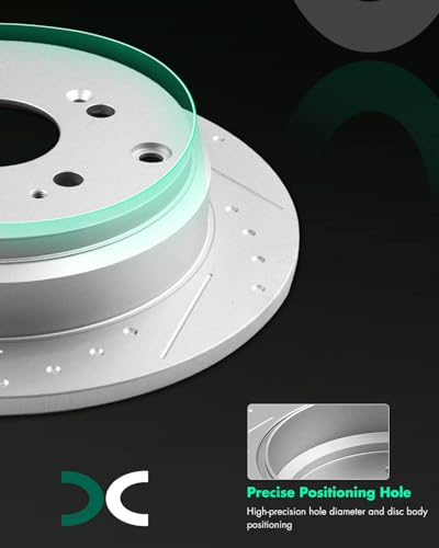 SCITOO Rear Brake Kits Drill & Slotted Brakes Rotor Brakes Pads:31369;D1088 - size: Rear 31369 + D1088 [2+4PCS]