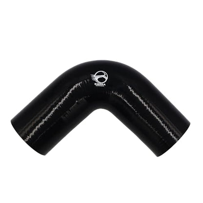 2.25 Inch / 57mm 90 Degree Silicone Elbow Hose – Extended Leg Design, True 102mm Length, 5.5mm Thickness – High Temp 4-Ply Black Coupler for Turbo, Intake, Radiator Pipe - size: 2.25 Inch / 57mm