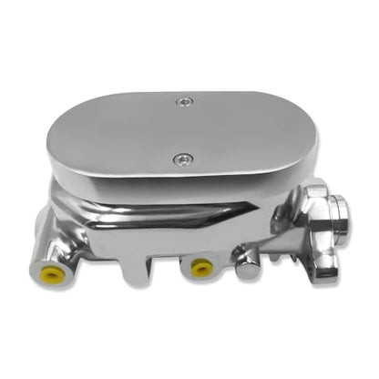 Chrome 7" Dual Brake Booster & Smooth Master Cylinder 1 1/8" Bore - size: 7", style: Dual Diaphragm
