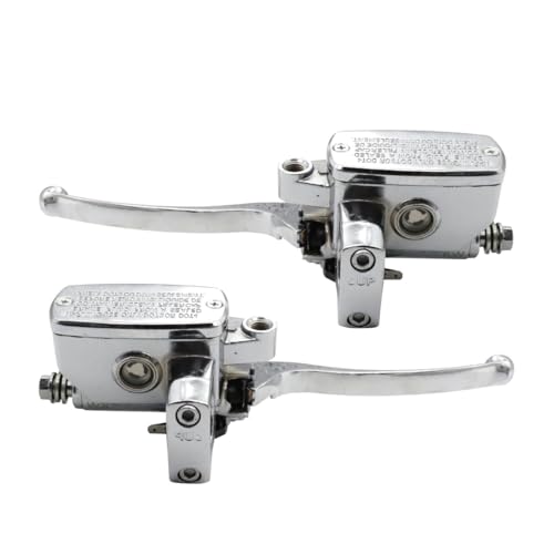 GXARTS 1 Pair Brake Master Cylinder Set Clutch Chrome Levers Compatible with Honda Shadow VTX1800 Compatible with Kawasaki Vulcan for Yamaha Road Star for Suzuki 1990-2007 25mm Left & Right