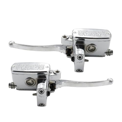 GXARTS 1 Pair Brake Master Cylinder Set Clutch Chrome Levers Compatible with Honda Shadow VTX1800 Compatible with Kawasaki Vulcan for Yamaha Road Star for Suzuki 1990-2007 25mm Left & Right