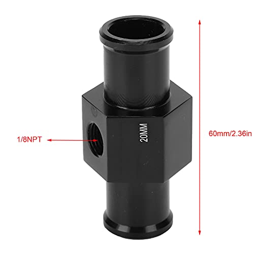 Fdit Motorcycle Water Temp Adapter, Universal Aluminum Coolant Hose Sensor Mount for Motorcycles CNC Anodized Secure Install with 2 Clamps 20mm 1 Pc - size: A (20mm)
