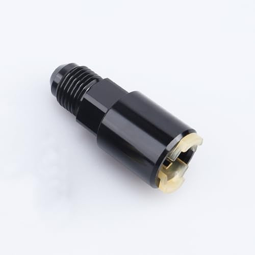 AC PERFORMANCE -8 AN Male to 3/8" SAE Quick Disconnect Female Push on EFI Fuel Rail Fitting Adapter Aluminum Black - color: Black, size: 8AN to 3/8