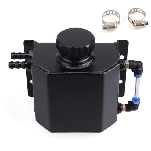 Universal 1L Coolant Overflow Tank, Aluminum Coolant Reservoir Tank, Black - size: 1L-Black