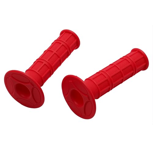 22mm 7/8" Motorcycle Rubber Handlebar Grips for 50cc-125cc Dirt Bike ATV Moto Pit Bike CRF50 XR50 KLX250 SSR125 CRF150F CRF230F CRF250F CRF450F TTR110 TTR125 YFZ RMZ KXF Parts 1Pair - color: Red