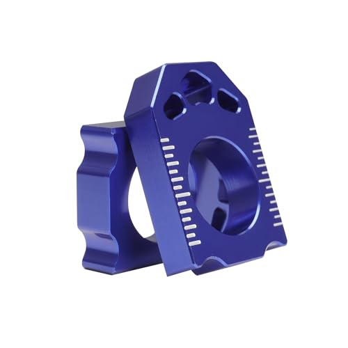 JFG RACING Dirt Bike Rear Axle Blocks,CNC Chain Adjuster for YZ250F 2012-2022/YZ450F 2010-2022 - Blue - size: Large