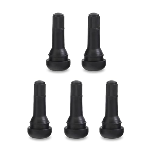 5 PCS TR413 Tire Tubeless Valve Stems, Short Black Rubber Snap-In Tire Valve Stem, Standard 0.453 Inch Rim Holes Replacement for Car, Truck, SUV, Trailer - size: 5 PCS #TR413