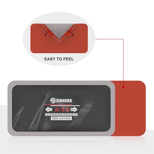 SUNSOUL 10Pcs Heavy Duty Tire Patches, 5.70" x 2.95" Radial Tire Patches - size: 5.70*2.95