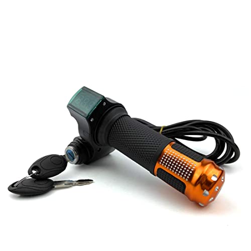 L-faster 24V/36V/48V Bike Throttle Grip Scooter Voltage Indicator Power Key Locker Accelerator