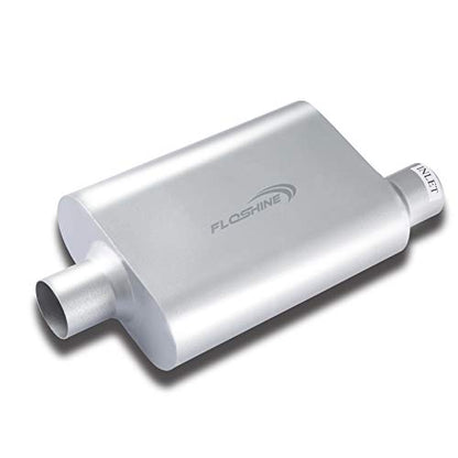 Universal Mufflers Dual Chamber 2.5" offset inlet (ID) 2.5" center outlet (ID) Performance Automotive Muffler Exhaust FH42541 - size: 2.5"