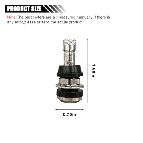 4PCS TR416 Metal Valve Stems, High-Pressure Car Tire Valve Stems, Brass Rubber Clamp-in Tire Valves, Tubeless Valves Outer Mount Fit for 0.453" and 0.625" Rim Holes Long 1-1/2"