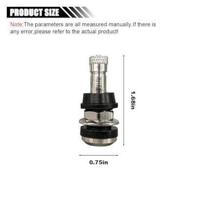 4PCS TR416 Metal Valve Stems, High-Pressure Car Tire Valve Stems, Brass Rubber Clamp-in Tire Valves, Tubeless Valves Outer Mount Fit for 0.453" and 0.625" Rim Holes Long 1-1/2"