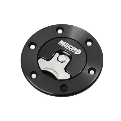 Billet Aluminum 35.5mm Fuel Cell Gas Cap Fuel Surge Tank Cap with 6 Hole Non-vented (Black) - color: Black