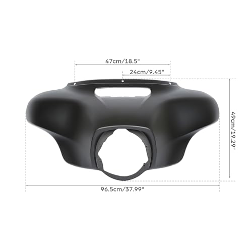 TCT-MOTORPARTS Front Outer Fairing Fit for Harley Touring Electra Street Glide Ultra Limited 2014-2023 Tri Classic FLHTCU FLHT FLHTP FLHTCUL CVO FLHXSE Matte Black - color: Outer Fairing Matte Black
