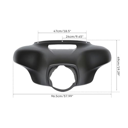 TCT-MOTORPARTS Front Outer Fairing Fit for Harley Touring Electra Street Glide Ultra Limited 2014-2023 Tri Classic FLHTCU FLHT FLHTP FLHTCUL CVO FLHXSE Matte Black - color: Outer Fairing Matte Black