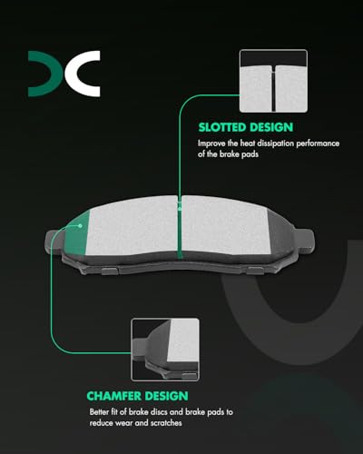 SCITOO Disc Brake Pads Sets 8PCS Fit For Nissan For Frontier 2005-2018 - size: Front D1094 & Rear D1100