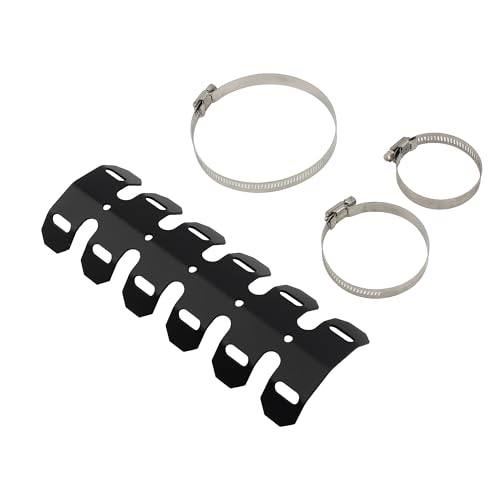 Motorcycle Metal Heat Shield Cover,Universal 9.8in Exhaust Pipe Anti Hot Ironing Tail Heat Shield Cover for All Off Road ATV Dirt Bike Racing(Black) - color: Black
