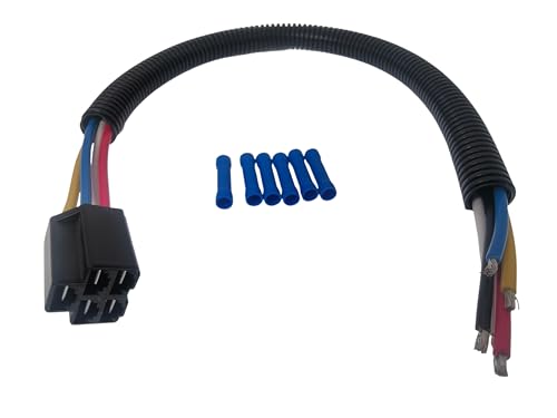 5 Pin Lawn Mower Ignition Key Switch Wiring Harness Compatible with Cub Cadet, 18 Inch, 14AWG with Blue Connectors
