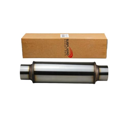 Exhaust Resonator, Straight Gasflow Design, Quiet and Deep Sound Muffler, Made of 100% Stainless (2.25X10/14) - size: 2.25X10/14