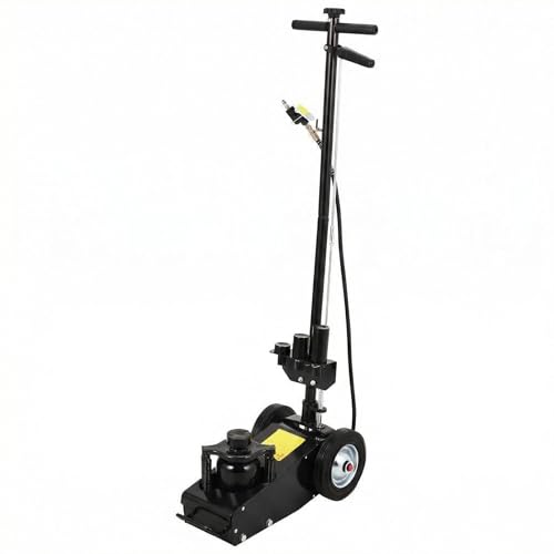 GarveeTech 30 Ton Air Hydraulic Floor Jack for Heavy Duty Trucks & Tractors – Low Profile (9"-17.7"), 4 Adapters, 46" Adjustable Handle – 66,000 Lbs Capacity - color: 30 Black