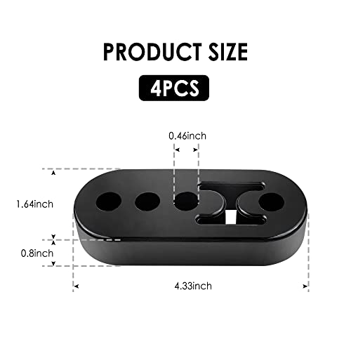 12mm Hole 4.25" EPDM 4 Hole Exhaust Hanger Adjustable Muffler Shock Absorber for Exhaust Pipe,Universal Tailpipe Mount Brackets Insulator Fit Car Truck SUV (4pcs) - size: 4pcs
