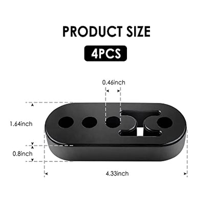 12mm Hole 4.25" EPDM 4 Hole Exhaust Hanger Adjustable Muffler Shock Absorber for Exhaust Pipe,Universal Tailpipe Mount Brackets Insulator Fit Car Truck SUV (4pcs) - size: 4pcs