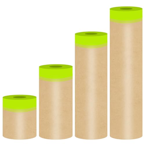 Tape and Drape, Paint Masking Paper, 4 Size 200feet, 6",12",18",24" - size: 6",12",18",24"