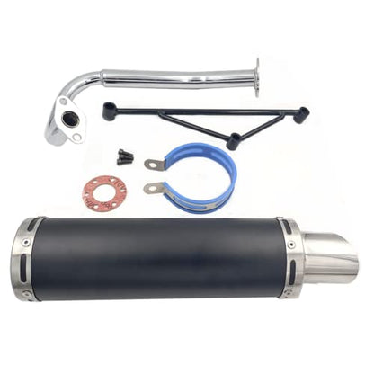 Black Exhaust System Muffler for GY6 50cc Scooters 139QMA 139QMB 4 Stroke Engine