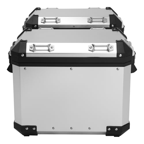 TCT-MOTORPARTS 48L Saddlebag Side Box Luggage Pannier Case Fits for BMW R1200GS 2013-2018 F850GS - color: Chrome Saddlebags (48L)