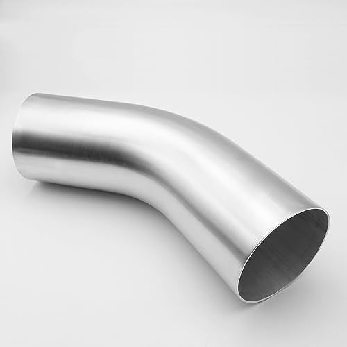 AC PERFORMANCE 4" 45° Degree Aluminum Elbow Intercooler Air Intake Tube - color: Silver 45, size: 4" (102mm)
