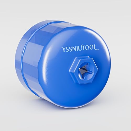 86.6mm 16 Flutes Oil Filter Wrench for Volvo and BMW With 86mm 16 Flutes Cartridge Style Oil Filter Housing Caps, Oil Filter Removal Tool For Changing Oil (Blue) - color: Blue