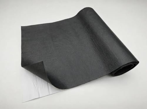 Black Fynxir Self-Adhesive Aluminized Fiberglass Cloth Heat Shield Blanket/Wrap Sheet - 9"x48" Aluminum Backed Thermal Reflective Insulation Barrier , Firewall(Heat Resistant, Tape-Like Adhesion) - color: Black, size: 9'' X 48''
