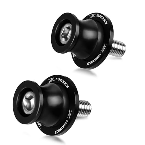 2pcs M8 Z900 Swingarm Spools,Swingarm Spools Sliders CNC Swing Arm Stand Screw Compatible With Z900 2000-2025(Black) - color: Swingarm Sliders-black