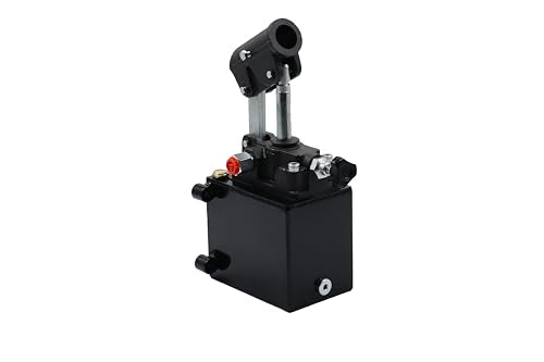 Spare Parts Holland - Single Acting Hydraulic Piston Hand Pump with Release Knob, Hand Operated Hydraulic Pump 3/8" NPTF Ports (2.7 CID 1 Qrt Tank (0.27 Gal) - size: 2.7 CID 1 Qrt. tank (0.27 Gal)