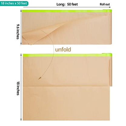 Tangibay Pre-Taped Masking Paper for Painting, 18 inch x 50 feet, 1 Roll - size: 1 Roll: 18"