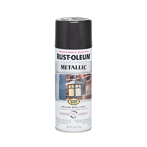Rust-Oleum Stops Rust Metallic Spray Paint, Black Night - color: Black Night, size: 11 Ounce (Pack of 1)