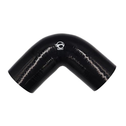 3 Inch / 76mm 90 Degree Silicone Elbow Hose – Extended Leg Design, True 102mm Length, 5.5mm Thickness – High Temp 4-Ply Black Coupler for Turbo, Intake, Radiator Pipe - size: 3 Inch / 76mm